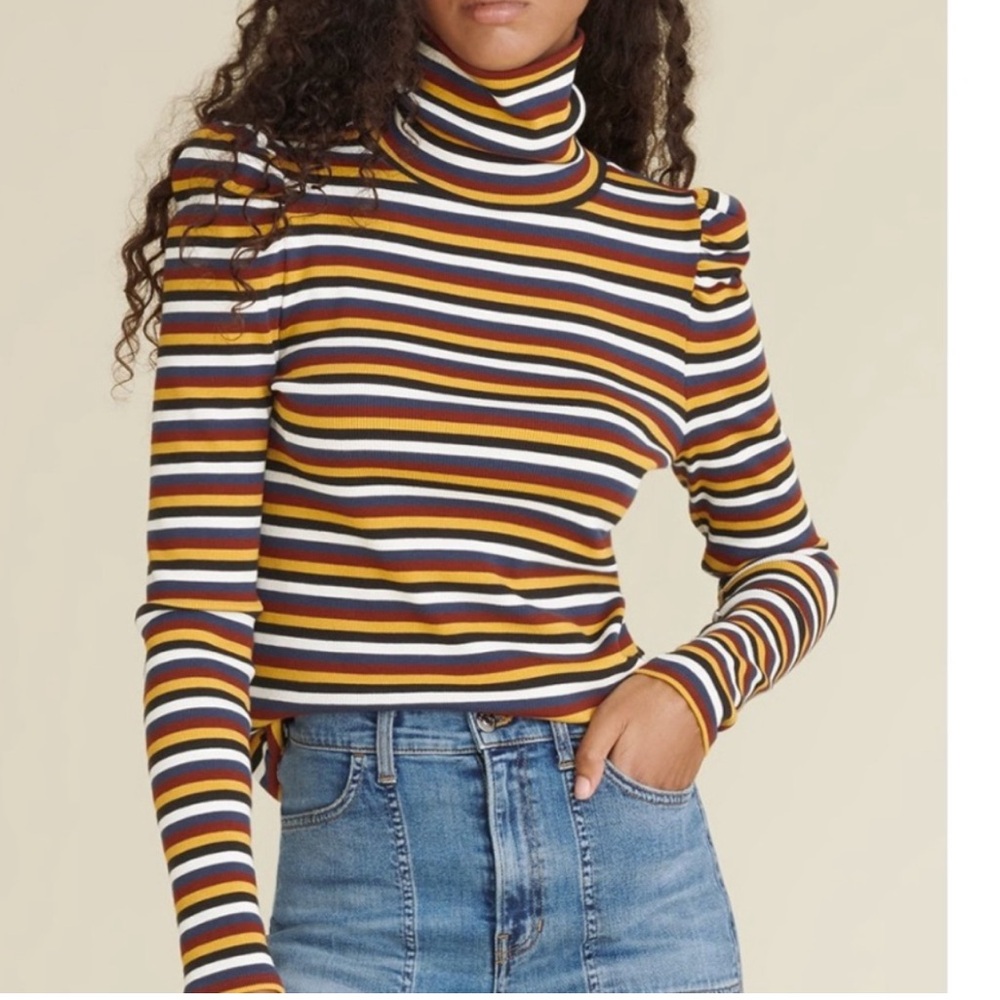Veronica Beard Cedar Striped Turtleneck. Size XS
